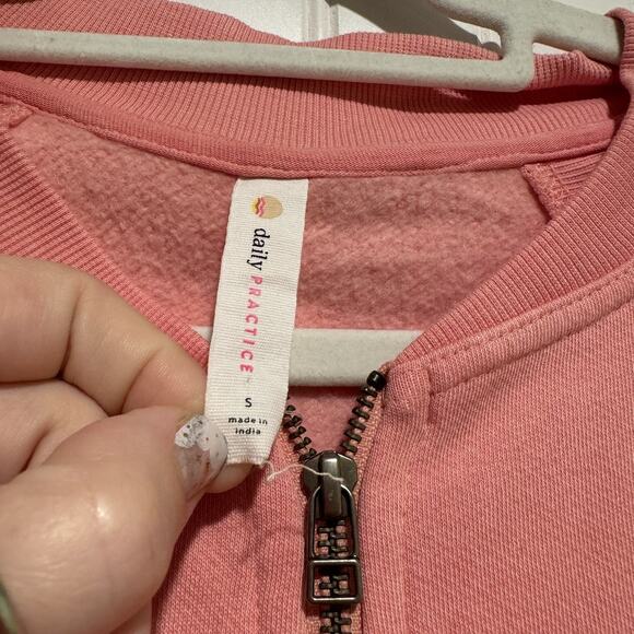 Anthropologie Daily Practice Pink Zip Up Sweatshirt Size Small - Picture 5 of 7